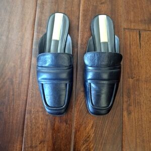 FRANCO SARTO "Duval " Leather  Slip-on Mules Black  - Size 8.5